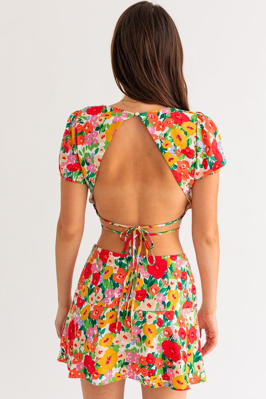 French Riviera Floral Crop Top