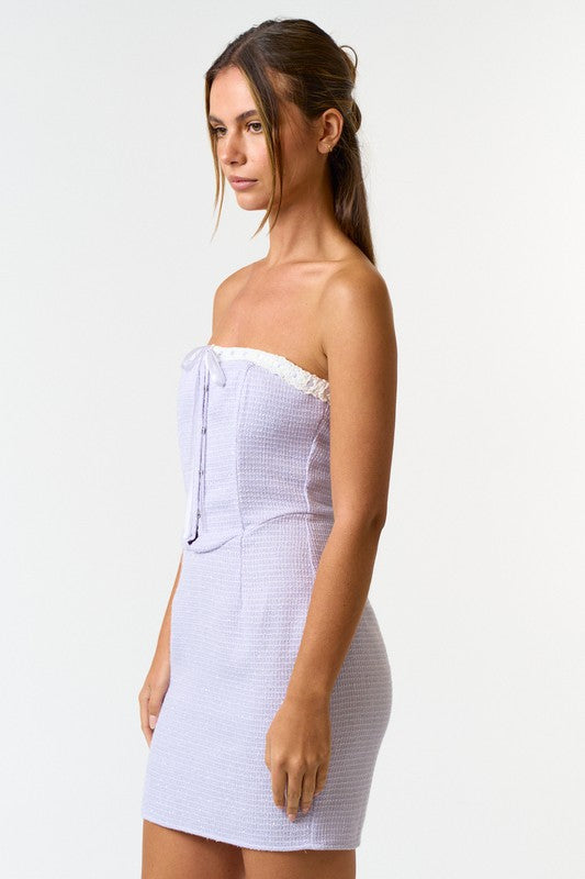 Lorraine Tweed Corset Mini Dress