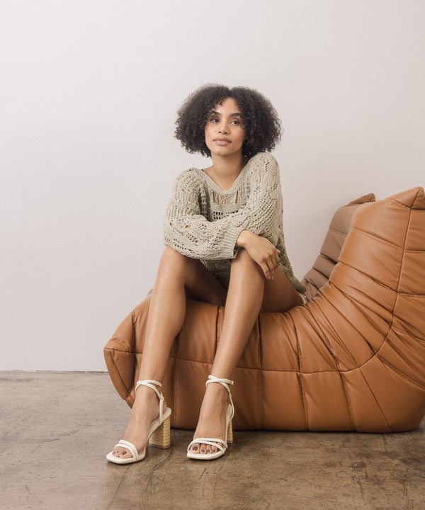 Zoella Braided Straw Block Heeled Sandal