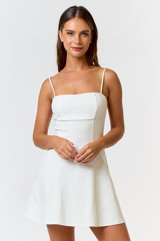 Special Charm Square Neck Mini Dress - Large