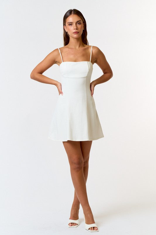 Special Charm Square Neck Mini Dress - Large