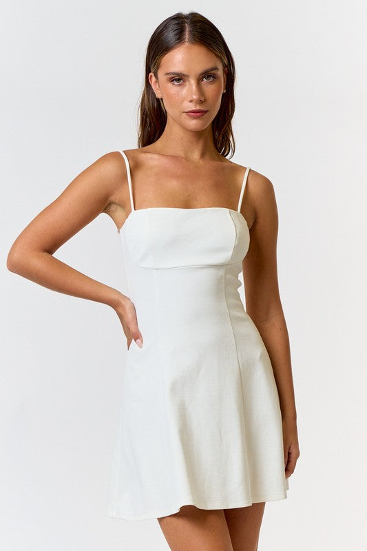 Special Charm Square Neck Mini Dress - Large