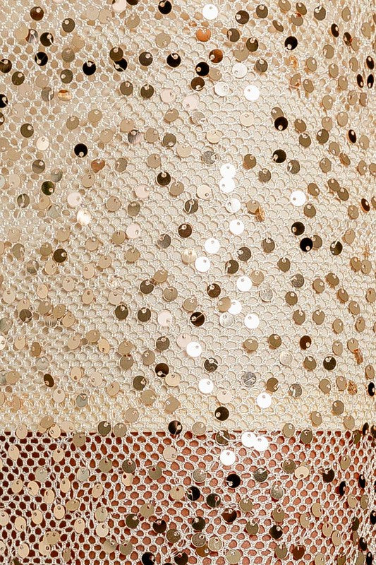 Backstage Gold Sequin Midi Skirt