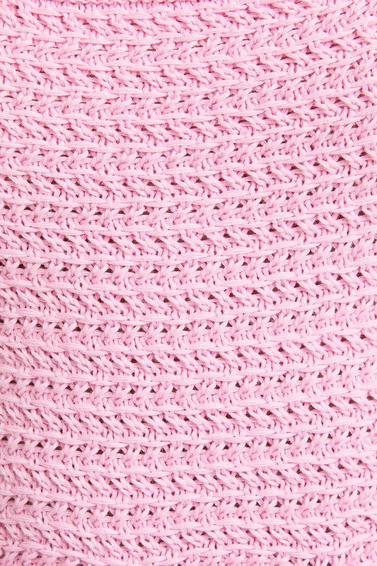 Bali Square Neck Sleeveless Crochet Midi Dress