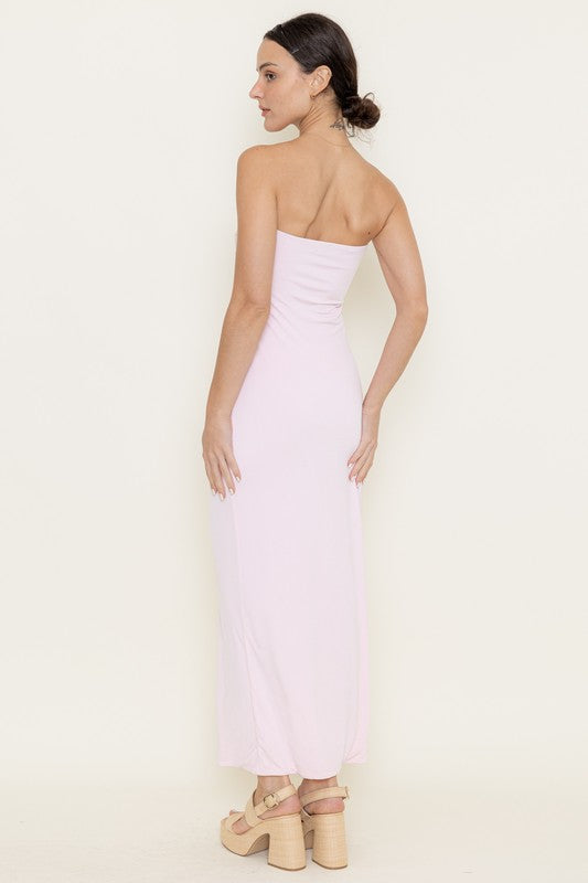 Seashell Buckle Tube Maxi Dress