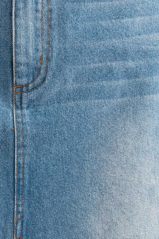 Jenna Distressed Denim Maxi Skirt