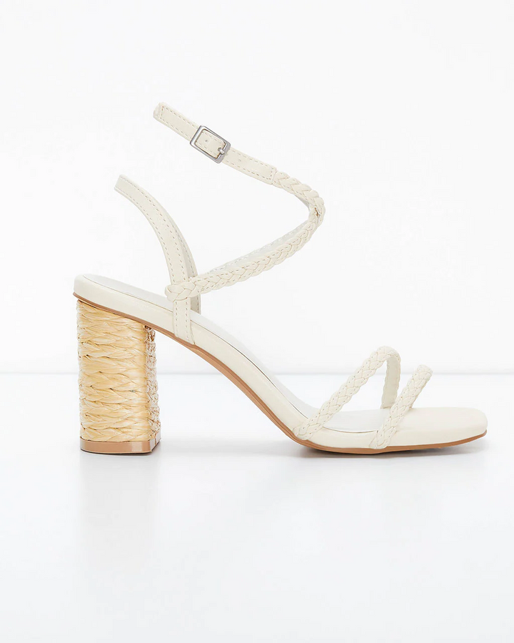 Zoella Braided Straw Block Heeled Sandal