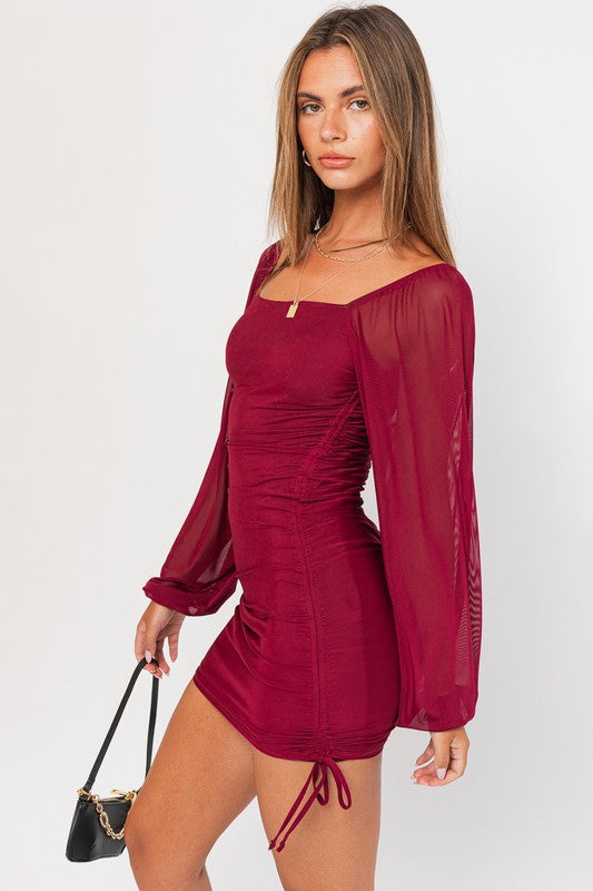 Tara Long Sleeve Mini Dress - Large