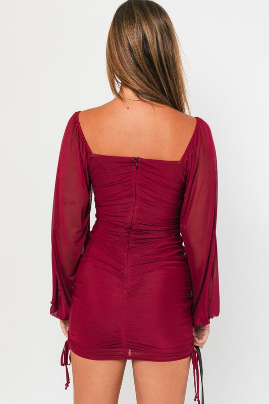 Tara Long Sleeve Mini Dress - Large