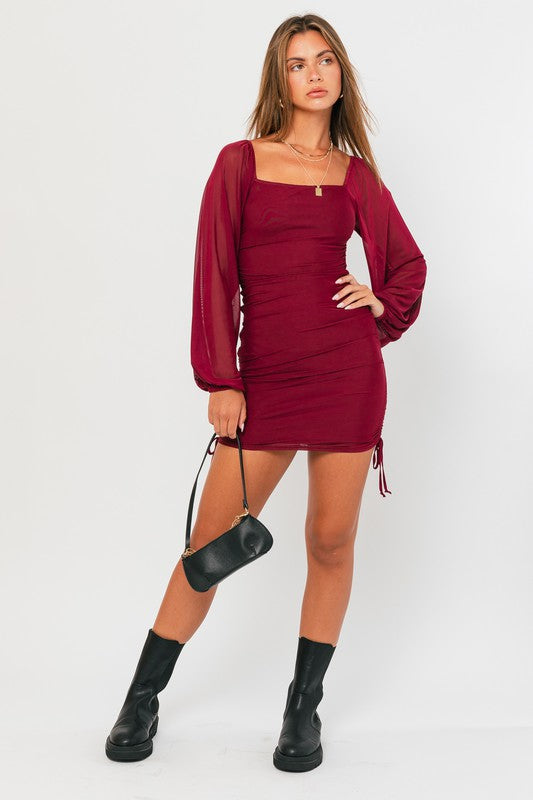 Tara Long Sleeve Mini Dress - Large