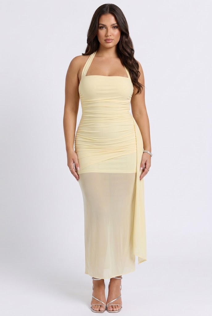 Sheer Intentions Halter Maxi Dress