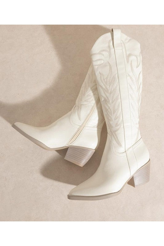 Samara Western White Cowboy Boots