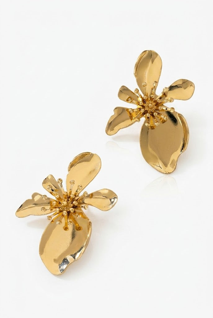Sculpted Flower Statement Earrings