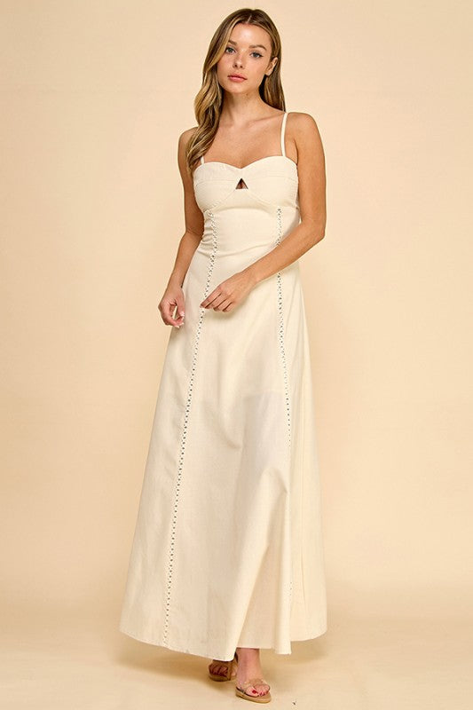 European Countryside Linen Maxi Dress