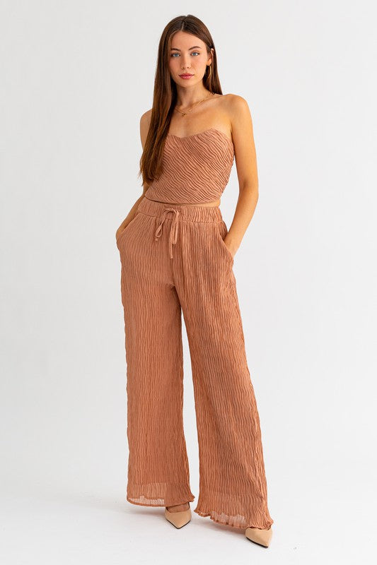 Athena Textured Wide Leg Pants