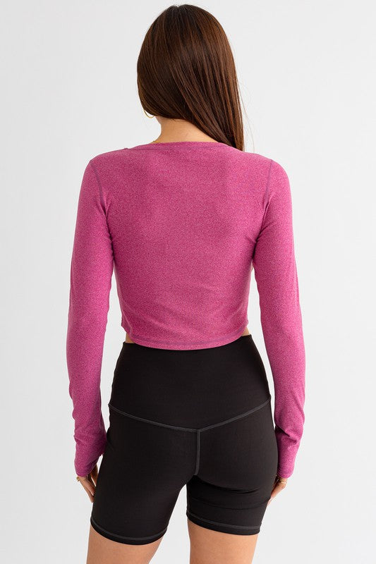 Brushed Knit Long Sleeve Active Top