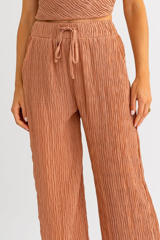 Athena Textured Wide Leg Pants