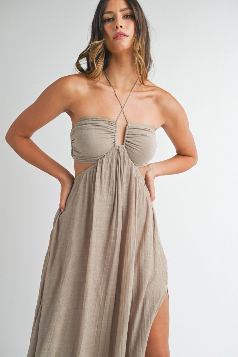 Coastal Sands Halter Maxi Dress - Final Sale