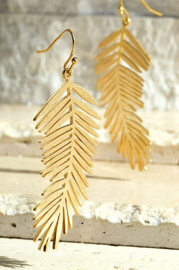 Tropical Palm Leaf Earrings