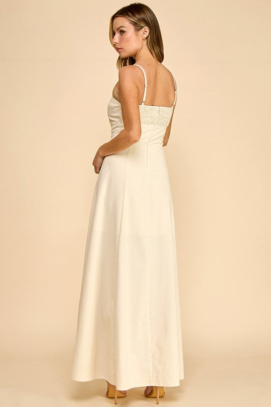 European Countryside Linen Maxi Dress