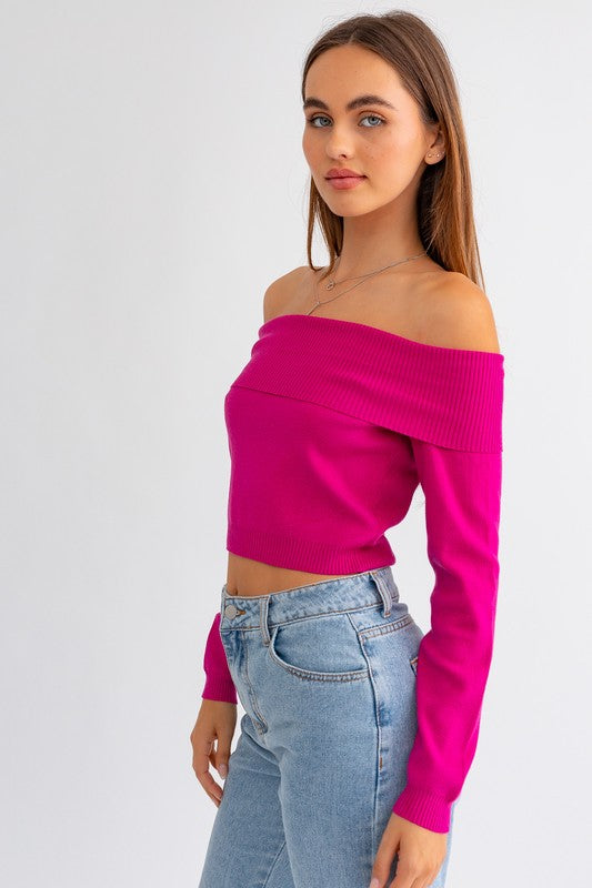 Picture Perfect Off Shoulder Sweater Top