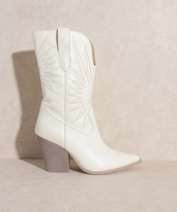 Emersyn Starburst White Western Boots