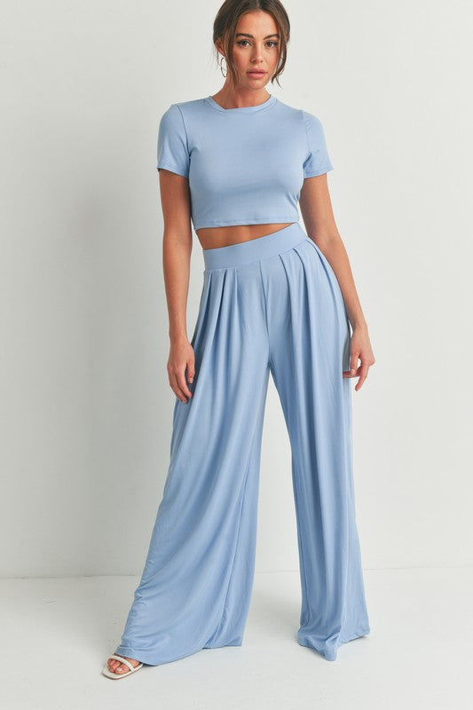 Double Dare Top & Wide Leg Palazzo Pant Set