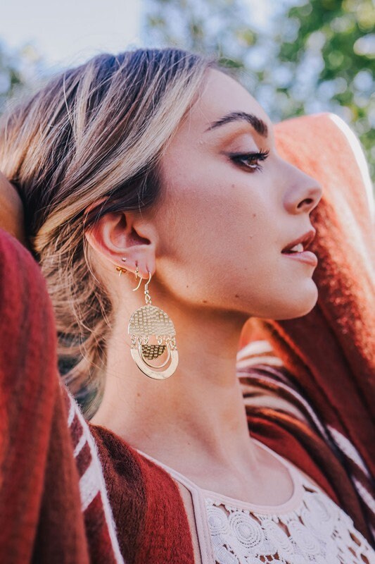 Golden Arch Dangle Earrings