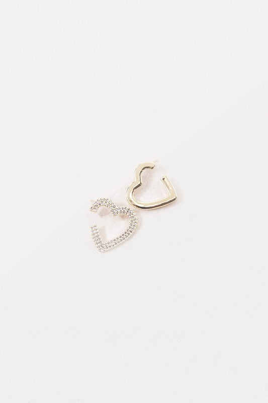 Gold Plated Heart Studded Earrings