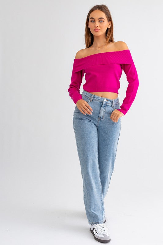 Picture Perfect Off Shoulder Sweater Top