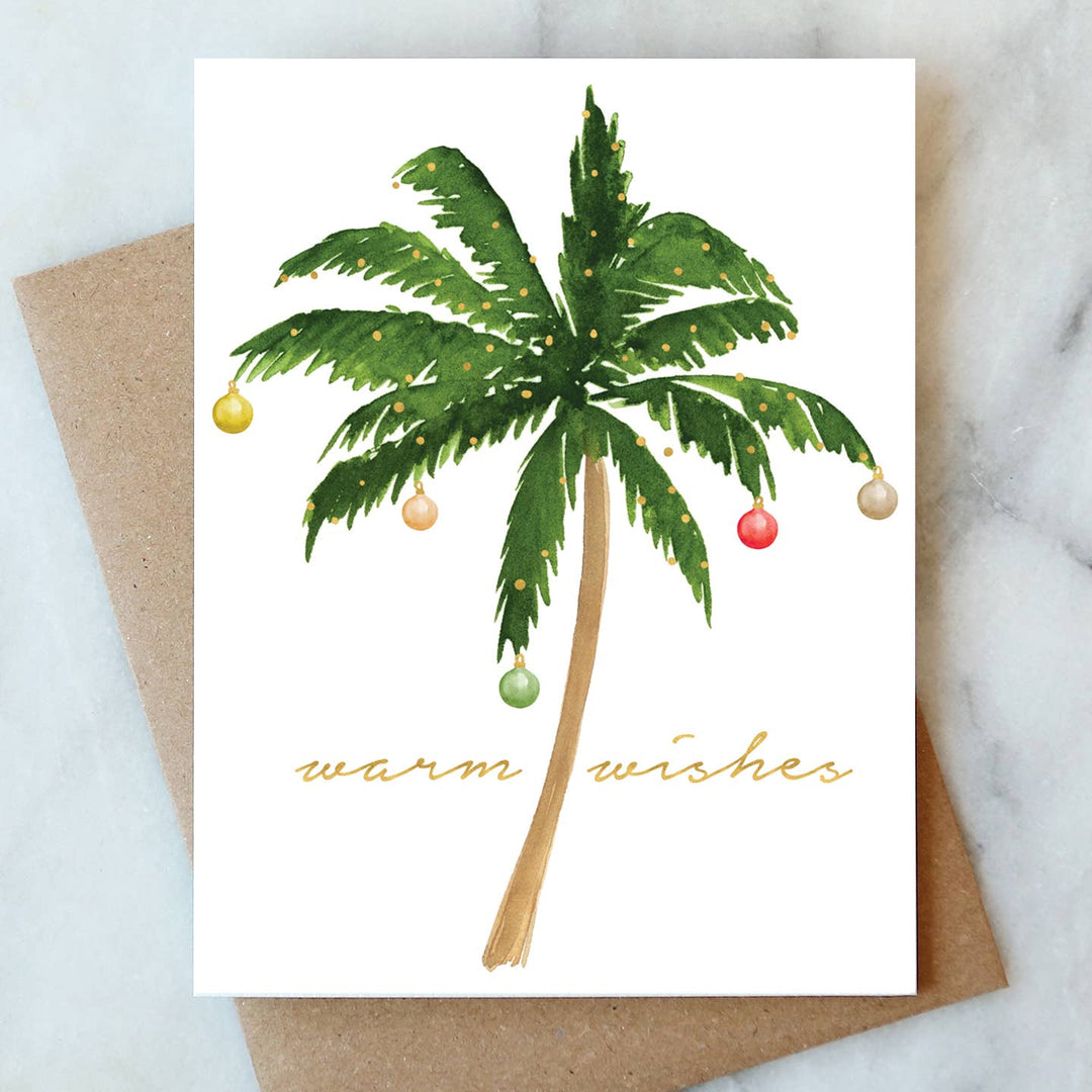 Warm Wishes Palm Tree Greetings Card