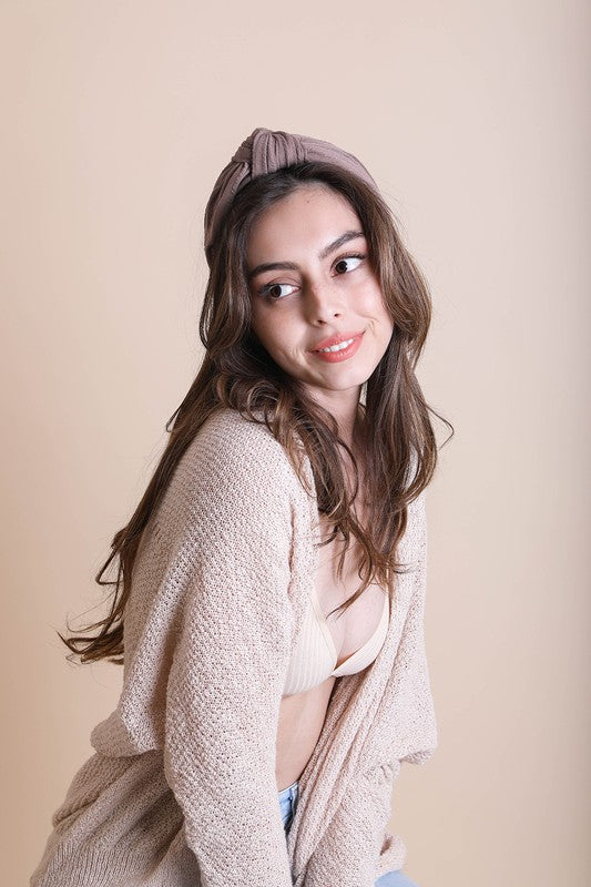 Wide Striped Top Knot Headband