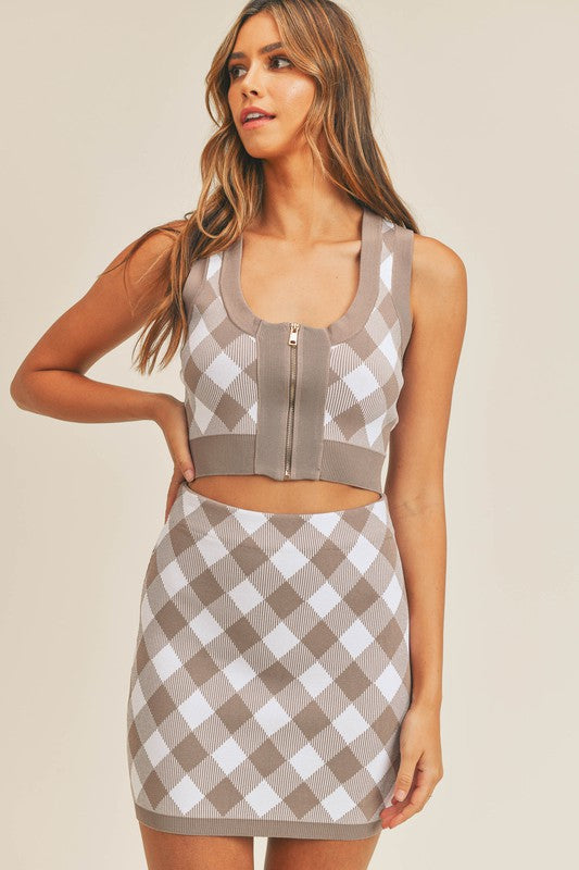 Weekend Plans Plaid Crop Top & Mini Skirt