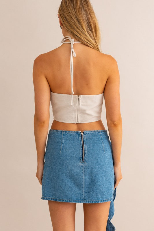 Corsage Rose Halter Top