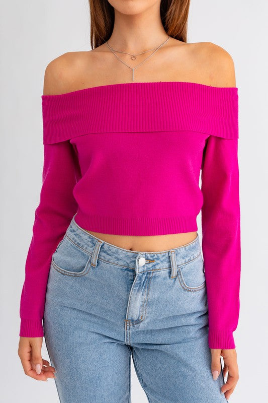 Picture Perfect Off Shoulder Sweater Top