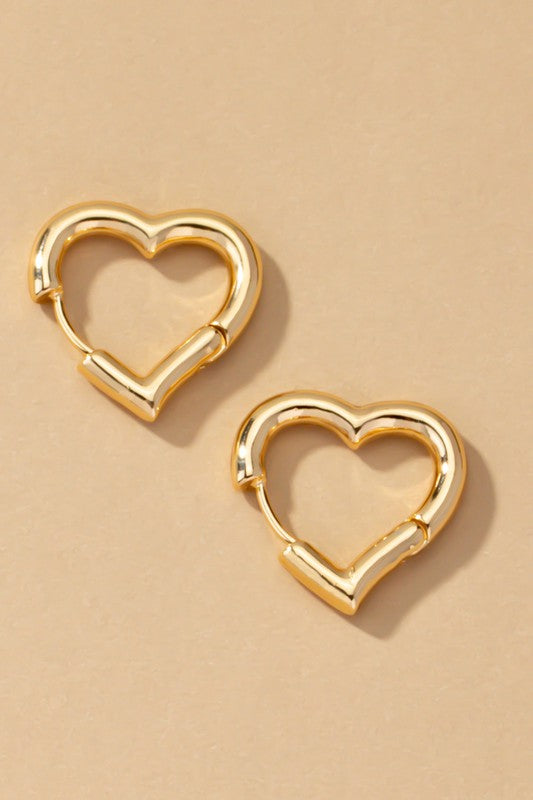 Heart Huggie Hoop Earrings