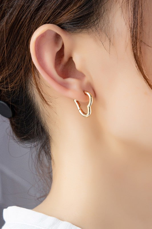 Heart Huggie Hoop Earrings