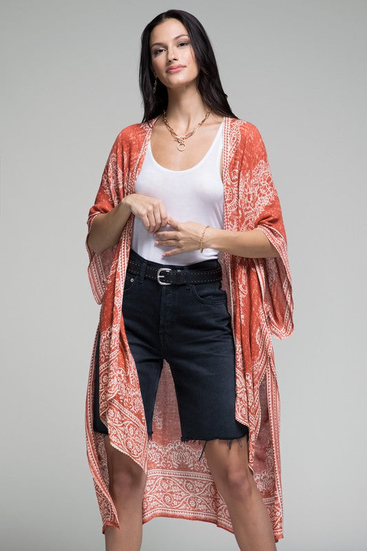 Inaya Printed Open Front Kimono