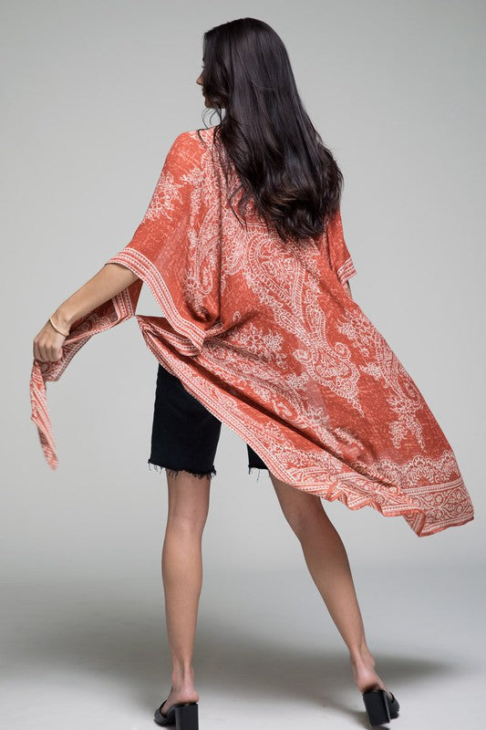 Inaya Printed Open Front Kimono