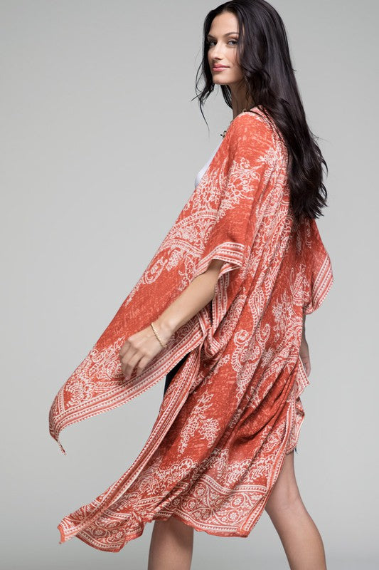 Inaya Printed Open Front Kimono