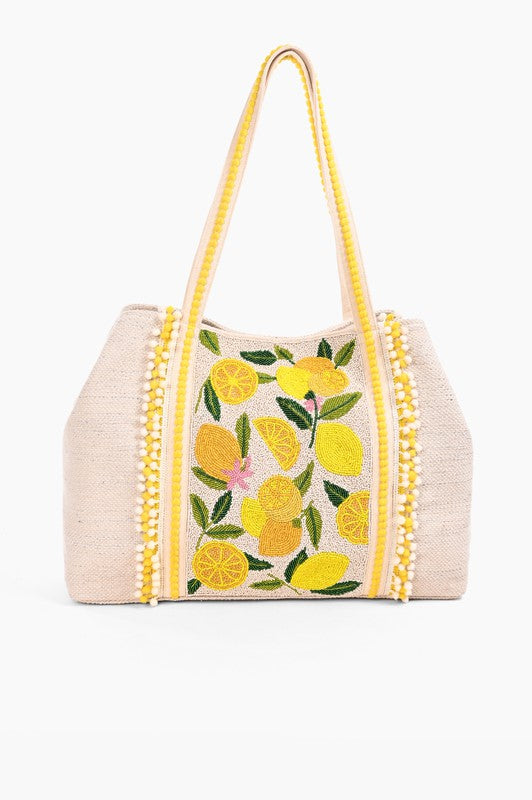 Make Lemonade Woven Tote Bag