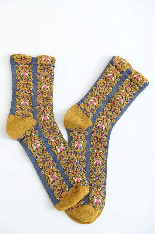 Floral Embroidered Socks - Final Sale