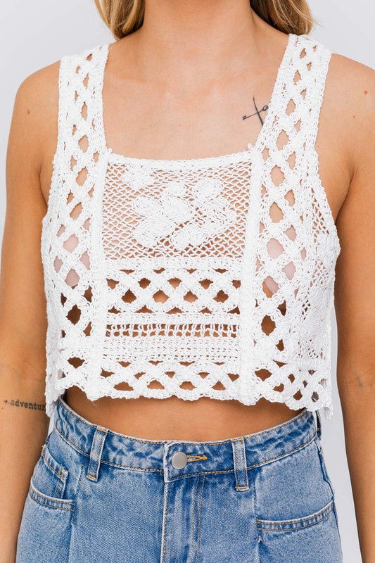 Seabreeze Sleeveless Crochet Top