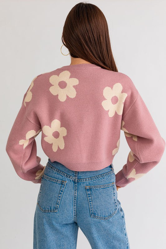 Cute As A Daisy Cropped Sweater