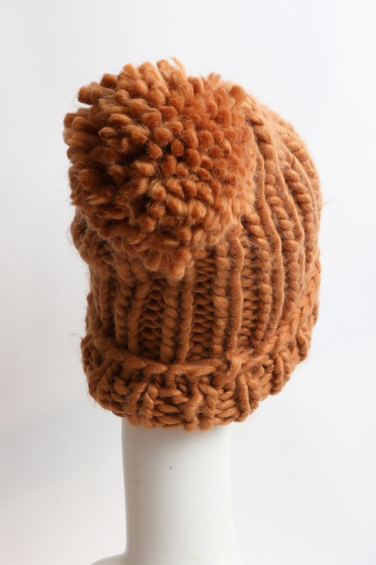 Oversized Chunky Knit Pom Beanie