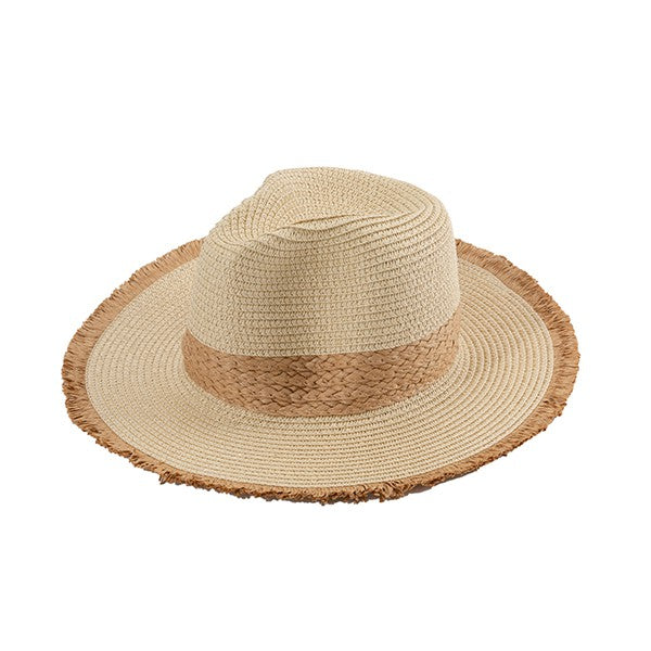 Beach Day Frayed Brim Straw Hat