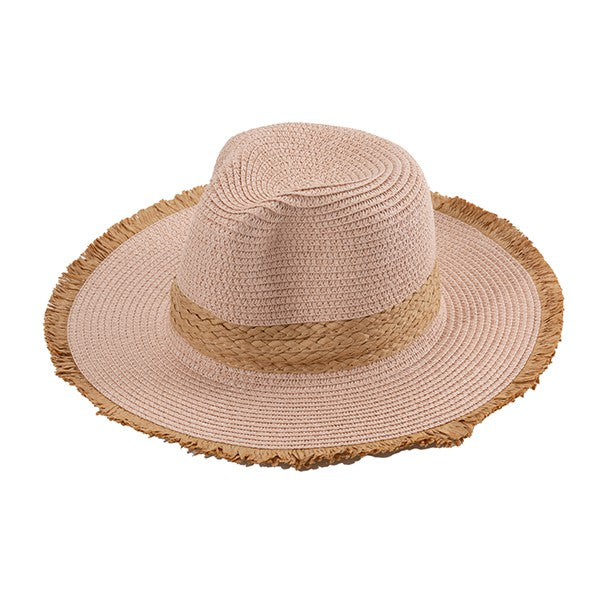 Beach Day Frayed Brim Straw Hat