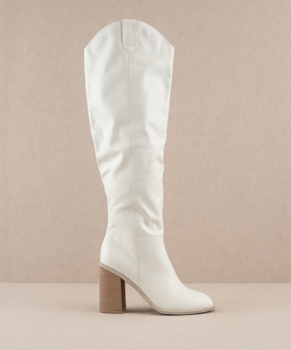 Saint Slouch White Knee-High Boots