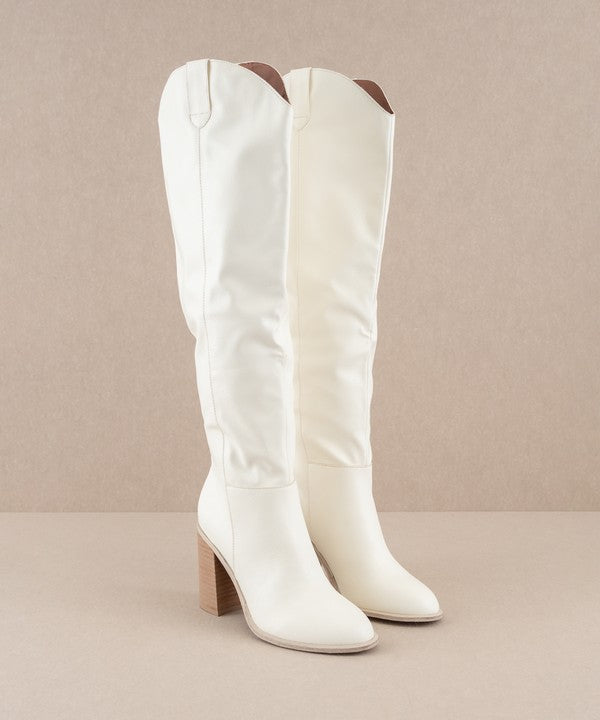 Saint Slouch White Knee-High Boots