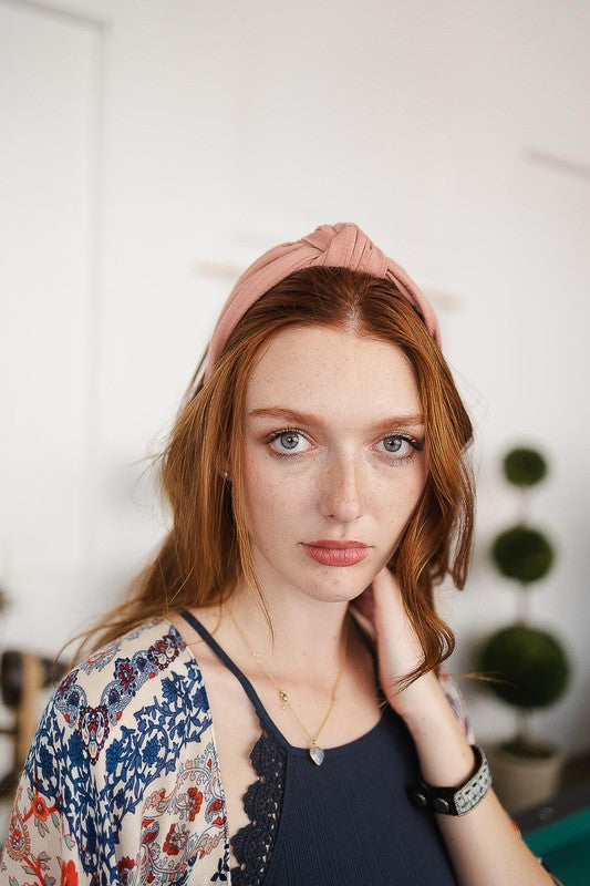 Wide Striped Top Knot Headband